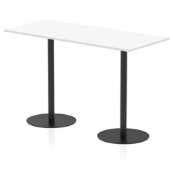 Image of Italia 1800 x 800mm Poseur Rectangular Table White Top 1145mm High Black Leg