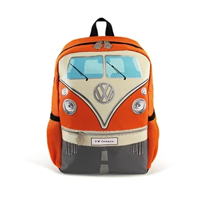 Image of BRISA VW Collection Volkswagen Hiking Laptop University Backpack in T1 Bus Campervan Design (15 L/4 gal/Small) (Orange)