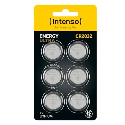 Image of Intenso Energy Ultra Lithium Button Cell Battery CR2032 Pack of 6 Blister