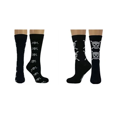 Image of Macahel Cotton Rich Men&#039;s Big and Small Skull Socks (Combo)