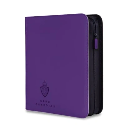 Image of Card Guardian Toploader 4 Pocket Premium Binder with Zipper for 160 Cards Side Loaded Pockets Compatible Sports and Trading TCG (Purple)