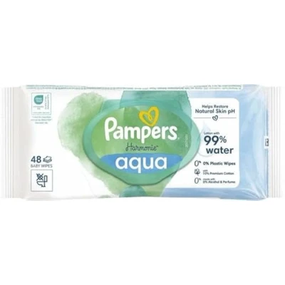 Image of Pampers Aqua Pure Baby Wipes, 48 Whipes