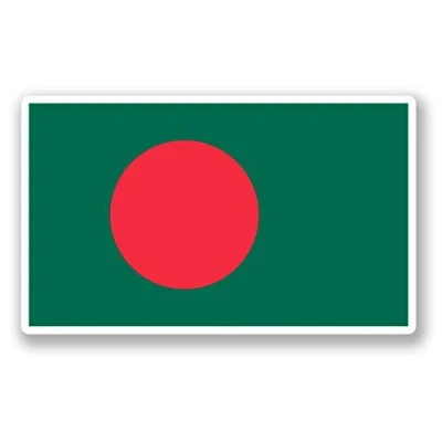 Image of 2 x 15cm/150mm Bangladesh Flag Vinyl Sticker Decal Laptop Travel Luggage Car Bike Sign Fun #4413