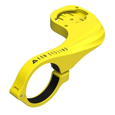 Image of KOM Cycling Computer Mount designed to be used with Garmin Edge Series Compatible a range of commuters including 530 and 830 (Yellow)