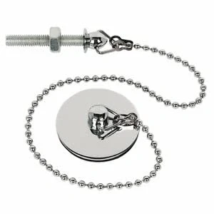 Image of E2trade Chrome Metal Basin Plug 1 ½ Inch with 304mm (12 Inch) Chain &amp; Stay