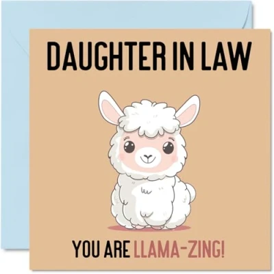 Image of Birthday Cards for Daughter in law Llama Zing Funny Happy Card from Mum Dad Law, Gifts, 145mm x Joke Greeting Women Her
