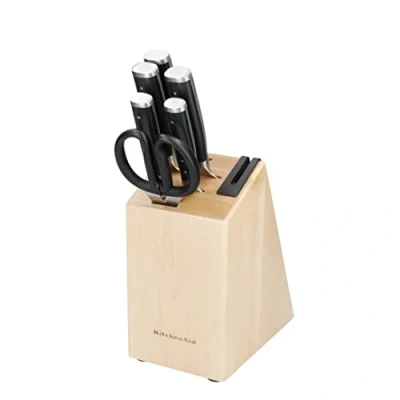 Image of KitchenAid Classic 6 Piece Knife Set with Birchwood Block