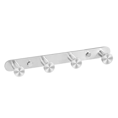 Image of SOMDARHK Coat Hooks Wall Mounted,Heavy Duty Rack,Stainless Steel Hook Rack Bathroom Hanger 4 Door for Hanging Clothes,Towels,Robes,Hats, Kitchen &amp; Hallway