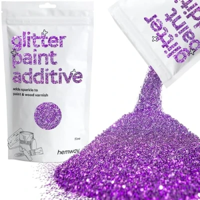 Image of Glitter Paint for Walls Purple Additive Emulsion Latex Acrylic Sparkles Fine Interior Painting 100g / 3.5oz