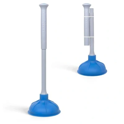 Image of EVOKK Plunger for Bathroom Sink, &amp; Drain Plastic Handle with Blue Cup Sink Plunger, Unblocker Cleaner Pump Home, Toilet, Kitchen, Bathtub, Shower and Drains.