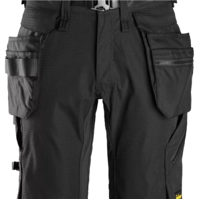 Image of Snickers FlexiWork Shorts Detachable Holster Pockets Black/Black 52