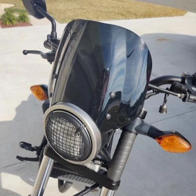 Image of Lorababer Windshield Compatible with H onda Rebel CMX300 CMX500 CMX 300 500 2017 2018 2019 2020 2021 2022 2023 2024 Windscreen Screen Wind Deflectors Accessories (Smoke)