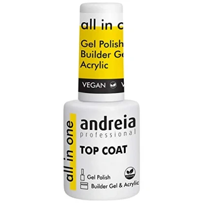 Image of Andreia Professional Nail Top Coat for Gel Polish, Builder &amp; Acrylic LED UV High shine and highly resistant 10.5 ml