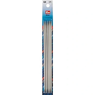 Image of Prym Double Pointed Needle, Metal, Pearl Grey, 40.3 x 2.5 0.1 cm