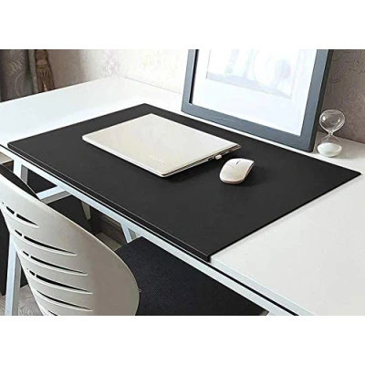 Image of Leather Writing Pad, Edge Desk Large Mouse Table Protector, Office Waterproof Mat, Non Slip Pad Protector,80x50cm,Black