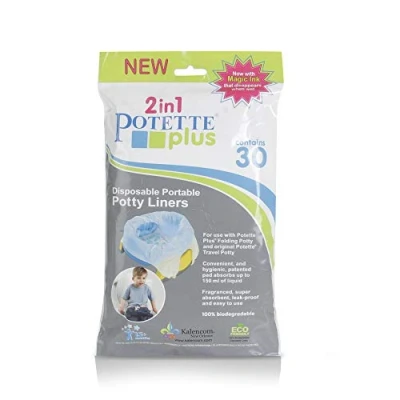 Image of Insert Bags/Foil for Potette Plus or Premium with Absorbent Insert, Biodegradable Hygienic Cleanliness on The Go Quick and Easy Change Pack of 30