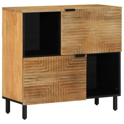 Image of vidaXL Sideboard Cabinet Mango Wood 80x33x75cm Brown