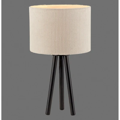 Image of JUST LIGHT. Green Duro table lamp, textile, tripod, beige