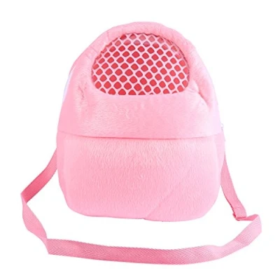 Image of Pet Carrier Bags Hamster Rat Hedgehog Rabbit Sleeping Bag Breathable Portable Outgoing Travel Handbags Backpack With Shoulder Strap ( Color : Pink )
