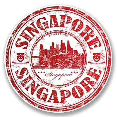 Image of 2 x 10cm Singapore Luggage Travel Sticker Car Bike Laptop Decal Gift #9702 (10cm Wide High)
