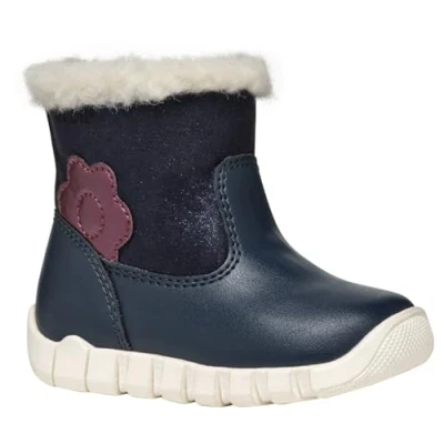 Image of Geox Baby IUPIDOO Girl B Ankle Boot, Navy/Prune, 5 UK Child