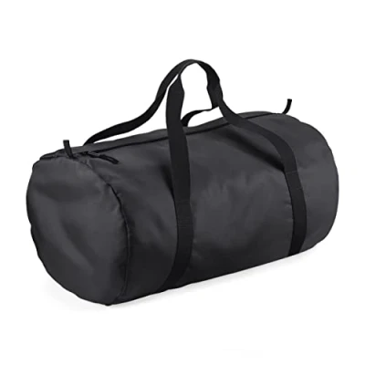 Image of BagBase BG150 Packaway Barrel Bag Black/Black