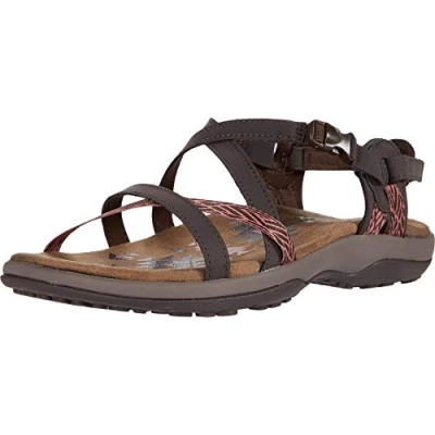 Image of Skechers Women&#039;s Strappy Slingback Sport Sandal, Chocolate, 8 B (M)