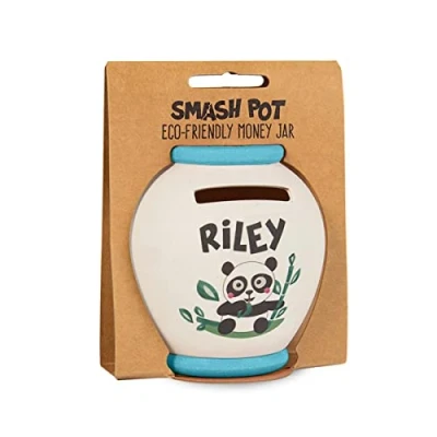 Image of History &amp; Heraldry Personalised Bamboo Smash Pot Money box (Riley)