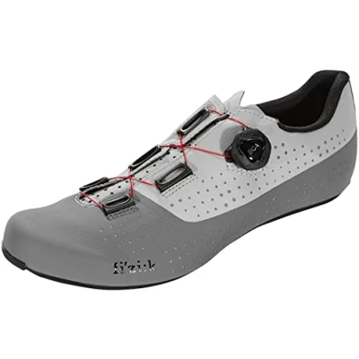 Image of Fizik R4 Tempo Overcurve Clip in Cycling Shoes, Grey/Red, Size 40 EU