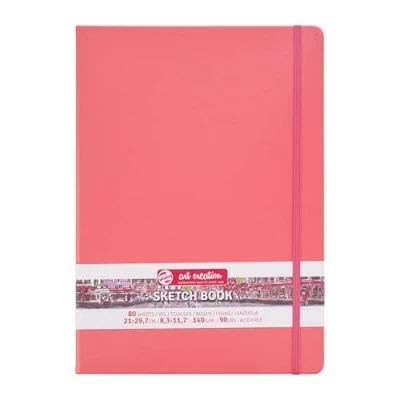 Image of Talens Art Creation Sketchbook 80 Sheets, 21 cm x 29.7 cm, Coral Red
