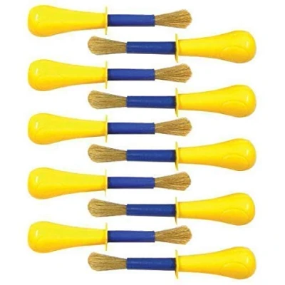 Image of Lexicon Select Set of 10 Jumbo Non Roll Toddler/Children&#039;s Paint Brushes with Colour Mixing Chart