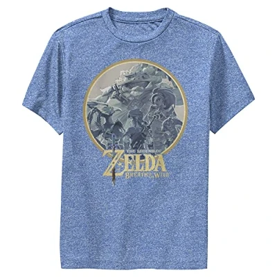 Image of Nintendo Kids&#039; Champions of Hyrule T Shirt, Royal Blue Heather, S