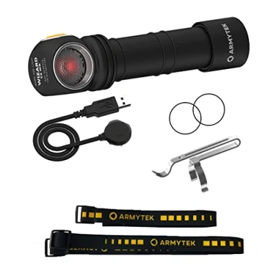 Image of Armytek New Wizard C2 WR White Red 1100 lm LED Headlamp Flashlight USB Rechargeable (F06901C)
