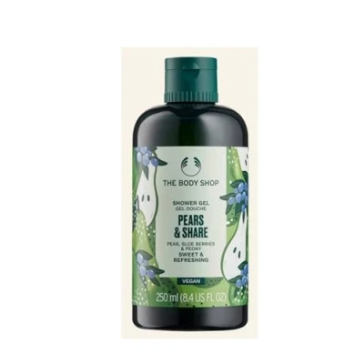 Image of The Body Shop Pears &amp; Share Pear, Sloe Berries Peony 250ml Shower Gel Vegan