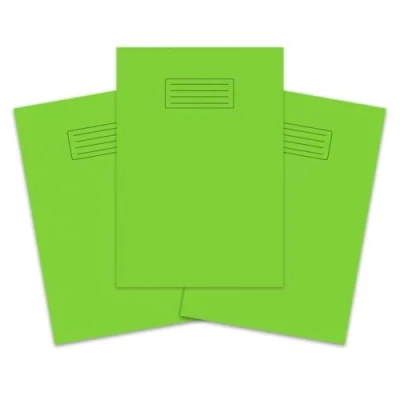 Image of indigo® A4 60 Pages Exercise Book with Bright Laminated Cover 8mm Lined and Margin (Pack of 3, Green)