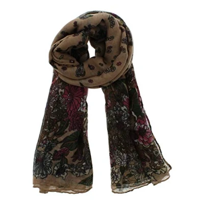 Image of Zac&#039;s Alter Ego Long Lightweight Fall Large &amp; Small Flower Print Scarf