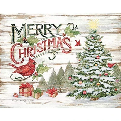 Image of LANG Pine Forest Boxed Christmas Cards, Artwork by Sam Timm, 18 Cards &amp; 19 Envelopes, 5.375&quot; x 6.875&quot;, Exclusive Timm for LANG, Glitter Embellishment (1004866)