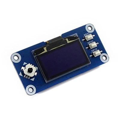 Image of Waveshare 1.3inch OLED Display HAT 128x64 Pixels SPI/I2C Interface Embedded Controller Direct pluggable onto Raspberry Pi supports Jetson Nano