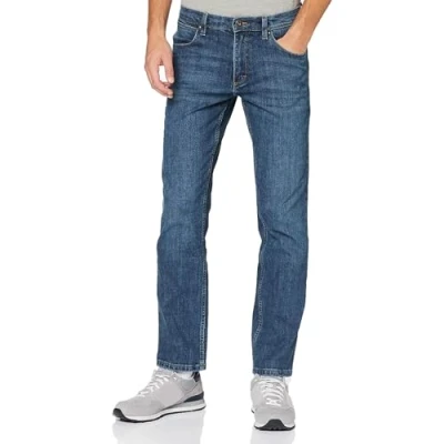Image of Wrangler Mens Straight Pants Jeans, Authentic Blue, 40W / 30L UK