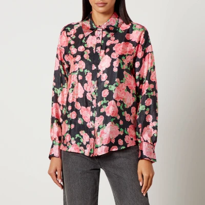 Image of Cras Ginacras Flower Printed Satin Shirt EU 36/UK 8