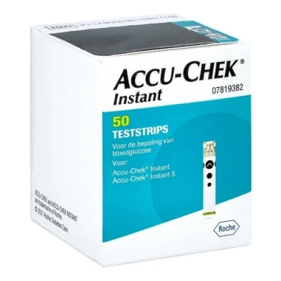 Image of Accu Chek Instant Blood Glucose Test Strips, Pack of 50 Strips