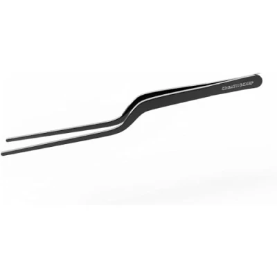 Image of CREATIVECHEF 1PCS 8 Inch Kitchen Tweezers for Plating Ergonomic Food Tweezers, Fine Tongs Chef Tool and Repairing Stainless Steel Precision (Black)