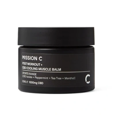 Image of Mission C 1000mg CBD Muscle &amp; Joint Balm 50ml Infused with Menthol, Peppermint Salicylate Cooling for Faster Recovery
