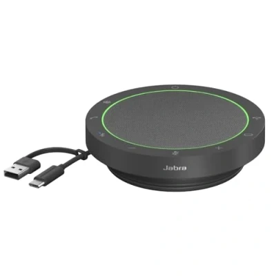 Image of Jabra Speak2 55 Wireless Bluetooth Speakerphone with 4 Noise cancelling Mics, Full range 50mm Speaker, Wideband Audio, Compact and portable MS Teams Certified, Works Other Platforms Dark Grey