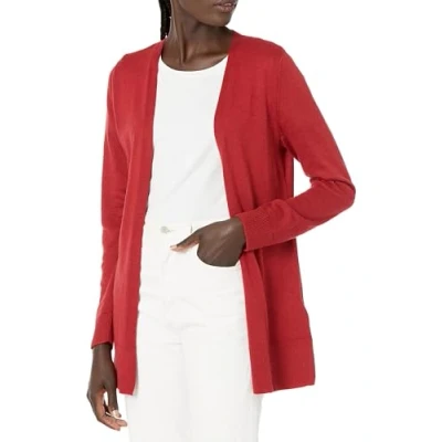 Image of Amazon Essentials Women&#039;s Lightweight Open Front Cardigan Jumper (Available in Plus Size), Dark Red, XL