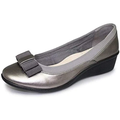 Image of Lunar Womens Deacon Comfort Shoe 6 UK Pewter