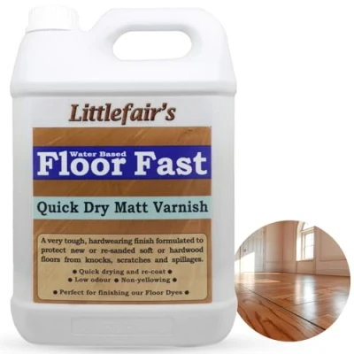 Image of Littlefair’s Floor Varnish for Wooden Floors 2.5ltr Quick Dry, Low Odour &amp; Easy Clean Tough Hardwearing Formula Premium Non Yellowing Clear Polyurethane Versatile Wood