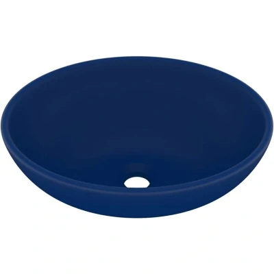 Image of vidaXL Luxury Basin Oval shaped Matt Dark Blue 40x33 cm Ceramic