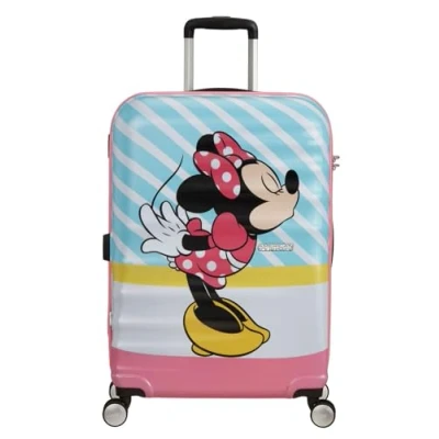 Image of American Tourister Wavebreaker Disney Spinner M, Kids luggage, 67 cm, 64 L, Multicolour (Minnie Pink Kiss)