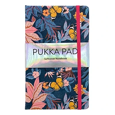 Image of Pukka Pad Bloom Softcover Notebook 21 x 13cm Pack of 3 Floral Designs, Blue